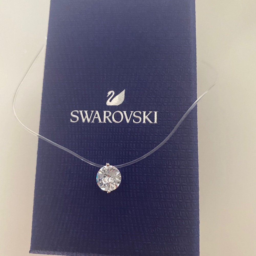 Crystal Swarovski pendant on the fishline necklace